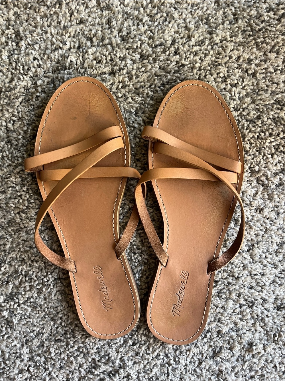 Madewell Tan Leather Strappy Sandals